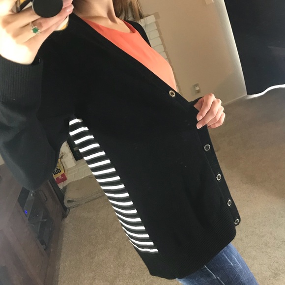 Banana Republic Sweaters - Banana Republic B&W Striped Back Cardigan